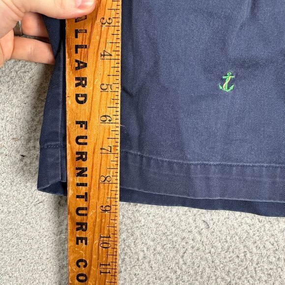 Polo Ralph Lauren Khakis Shorts Mens‎ 36 Tyler Navy Blue Nautical Anchor Pleated - Picture 6 of 7